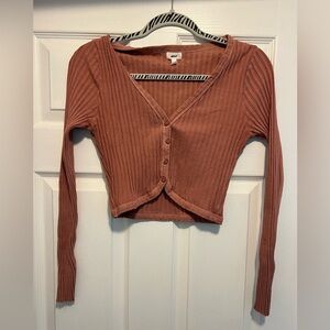 Aerie Ribbed Button-Up Crop Top